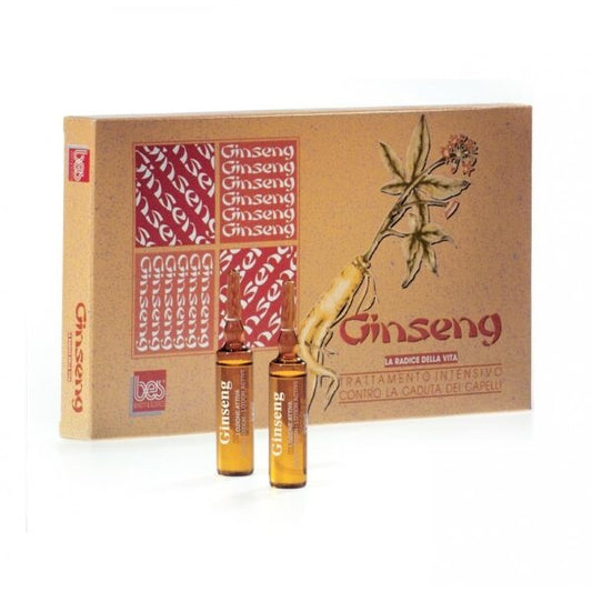 Bes, Treatment Against Hair Loss Ginseng, 12 Ampoules X 10 ml - BEAUTYCHARD LCA