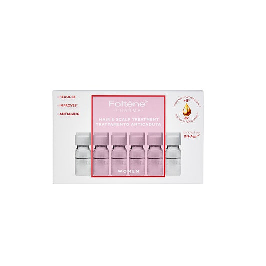 Foltene, Hair & Scalp Ampoules for Women, 12 ampoules x 6 ml - BEAUTYCHARD LCA