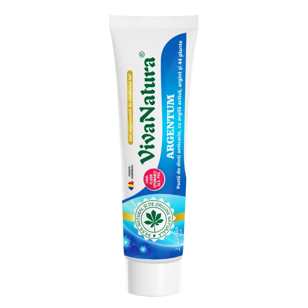 VivaNatura Argentum Natural Toothpaste with Clay & Silver, 150 ml