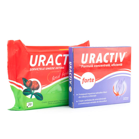 Uractiv Forte Pack, 10 Tabs + Intimate Wet Wipes, 20 pcs - BEAUTYCHARD LCA